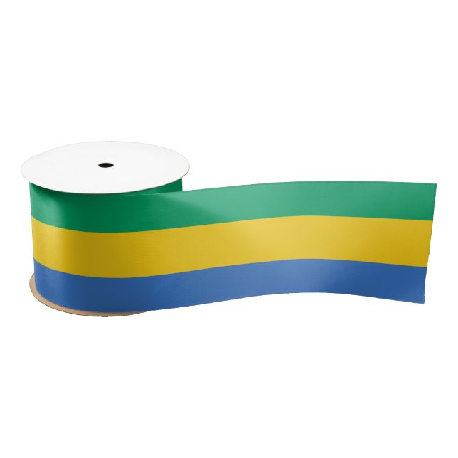 Ruban En Satin Drapeau gabonais (Gabon) (Bobine)