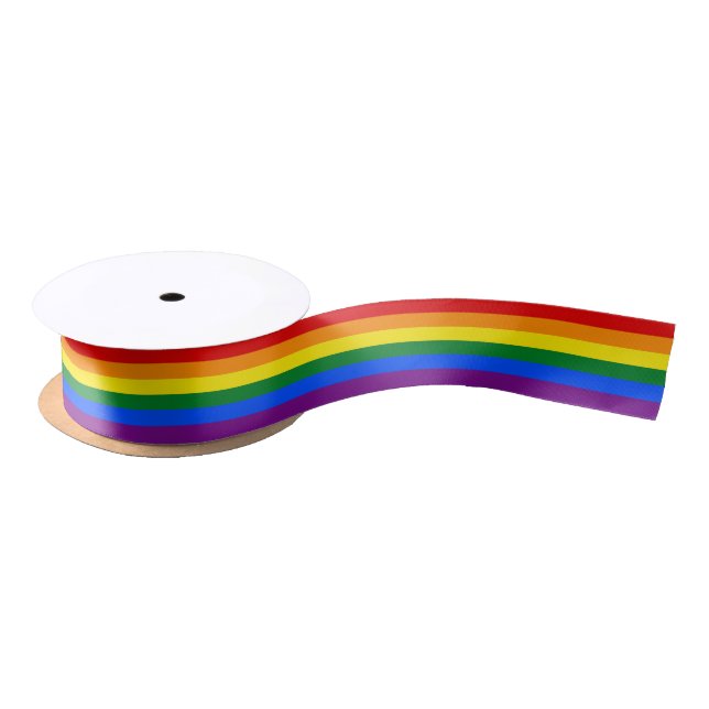 RUBAN EN SATIN DRAPEAU GAY PRIDE DE RAINBOW | RIBBON (Bobine)