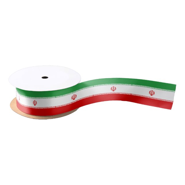 Ruban En Satin Drapeau Iran (Bobine)