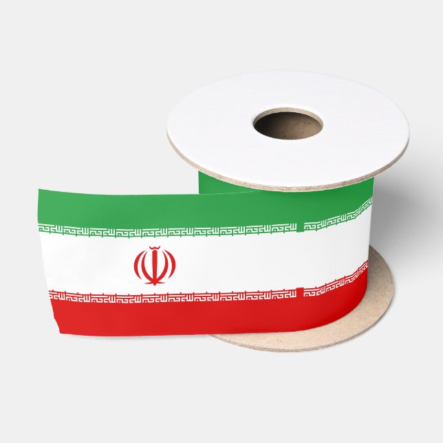 Ruban En Satin Drapeau iranien (Iran) (Persan) (Bobine)