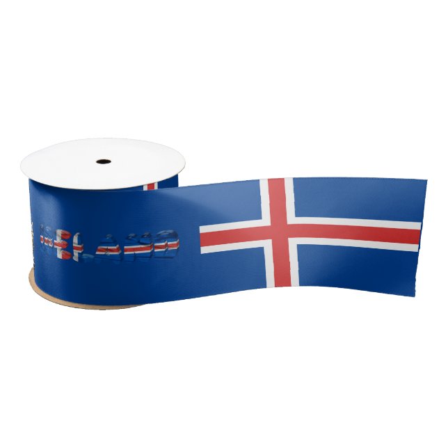 Ruban En Satin Drapeau islandais (Bobine)