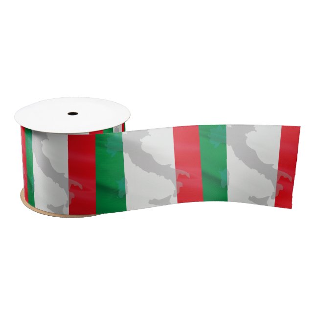 Ruban En Satin drapeau italien et Italie (Bobine)