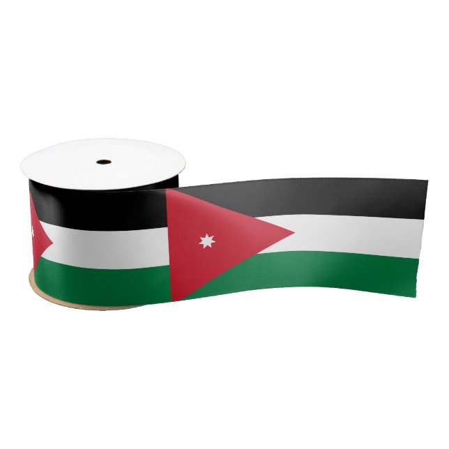 Ruban En Satin Drapeau Jordanie (Bobine)
