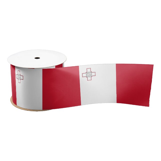 Ruban En Satin Drapeau Malte (Bobine)