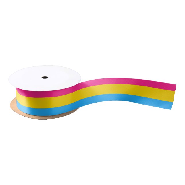 Ruban En Satin Drapeau Pansexual de fierté (Bobine)