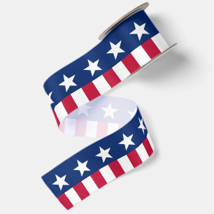 Ruban En Satin Drapeau patriotique américain étoiles et bandes Ro