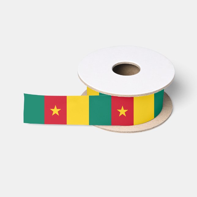 Ruban En Satin Drapeau patriotique du Cameroun (Bobine)