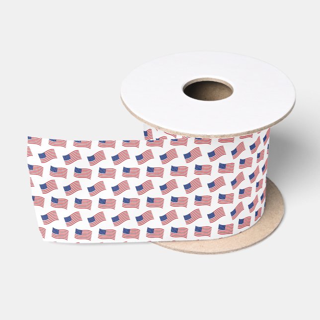 Ruban En Satin Drapeau Patriotique Satin Ruban (Bobine)