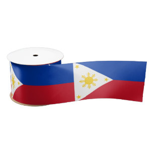 Ruban En Satin Drapeau Philippin & Philippines, vacances/sport