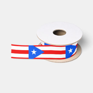 Ruban En Satin Drapeau porto-ricain classique