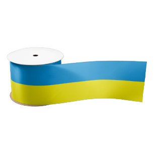 Ruban En Satin Drapeau ukrainien bleu et jaune