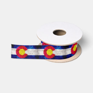 Ruban En Satin Drapeau vintage patiné d'état du Colorado