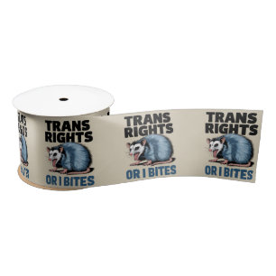 Ruban En Satin Droits des trans ou je mord Gay Drôle Fierté LGBTQ