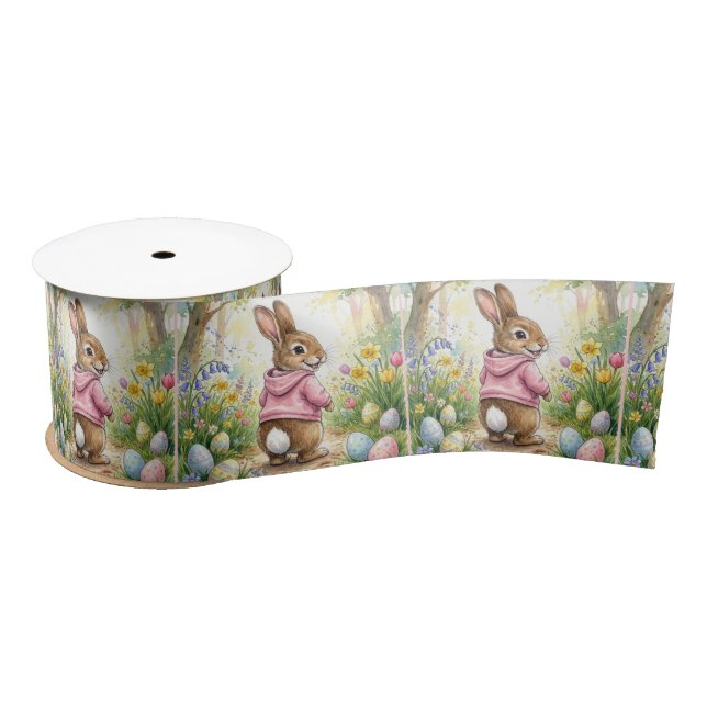 Ruban En Satin Easter Bunny in a Spring Garden (Bobine)