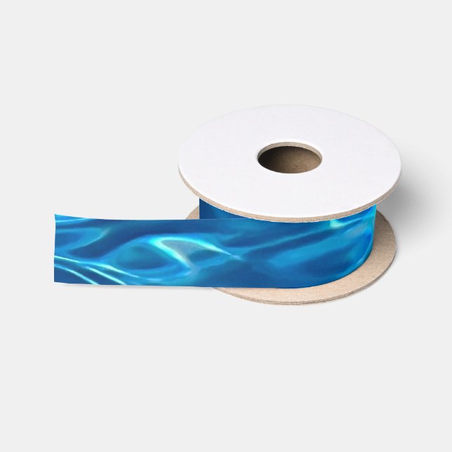 Ruban En Satin Eau de la piscine bleu foncé (Bobine)
