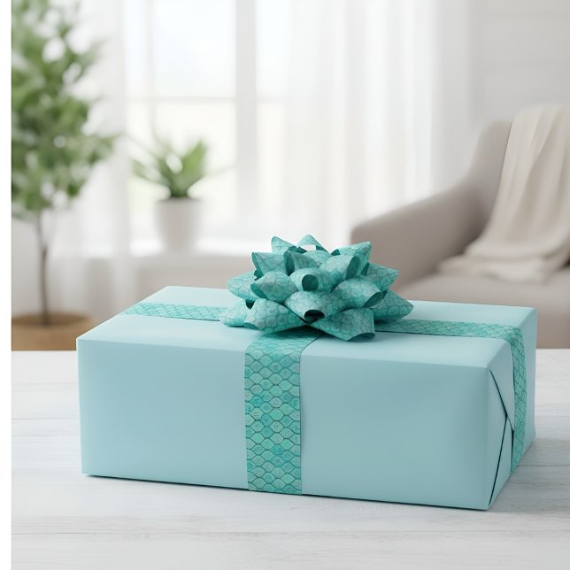 Ruban En Satin Écailles de sirène vert de mer turquoise (Créateur téléchargé)
