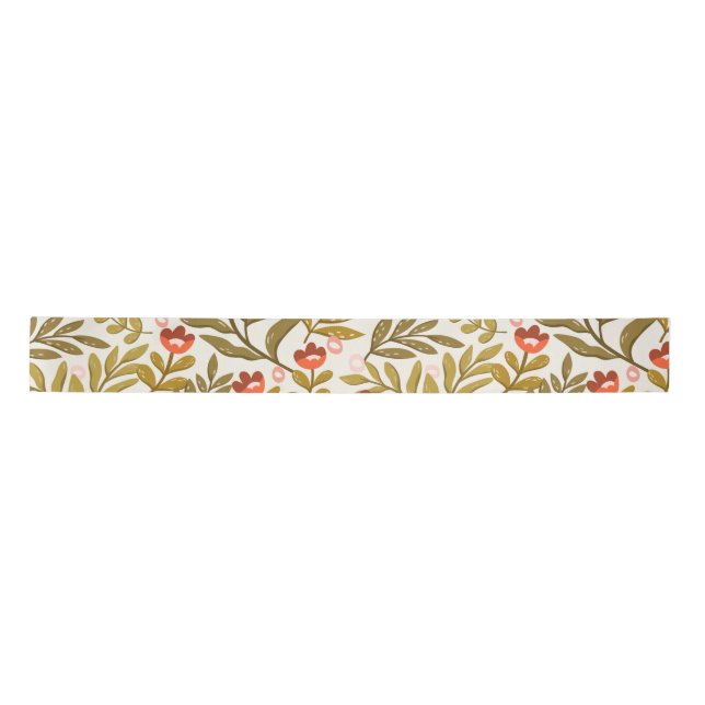 Ruban En Satin Elégant aquarelle motif floral (Devant)