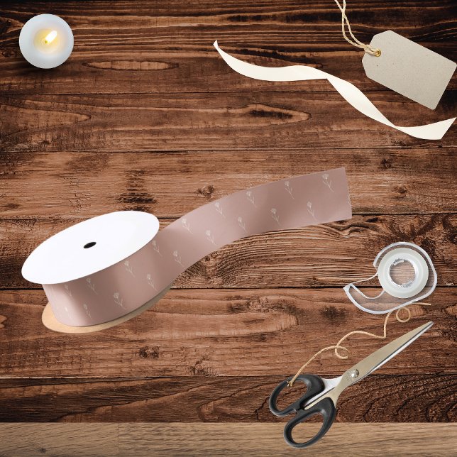 Ruban En Satin Elegant Dusty Rose Simple Flower  (Créateur téléchargé)