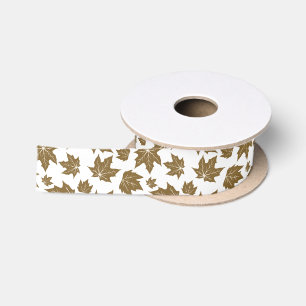 Ruban En Satin Élégant Feuille D'Érable Chute Merci Thanksgiving