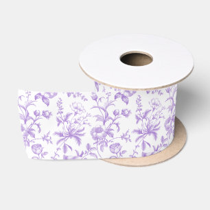 Ruban En Satin Élégant floral toile grandmillennial lavande