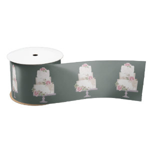 Ruban En Satin Élégant gâteau Pastel Trois Niveaux