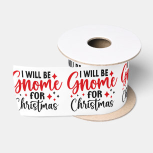 Ruban En Satin Élégant Je Serai Gnome Pour La Typographie De Noël