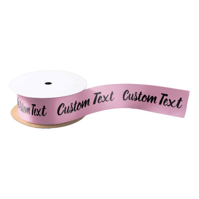 Ruban En Satin Élégant Modèle de texte de script noir et rose cla (Bobine)