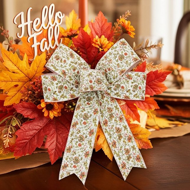 Ruban En Satin Élégant motif floral automne (Créateur téléchargé)