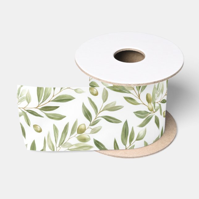 Ruban En Satin Élégant Olive Botanique (Bobine)
