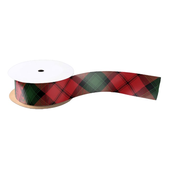 Ruban En Satin Élégant Paid Kerr Rouge Vert Classique Tartan (Bobine)