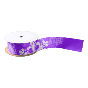 Ruban En Satin Élégant violet Snowflakes motif de Noël moderne
