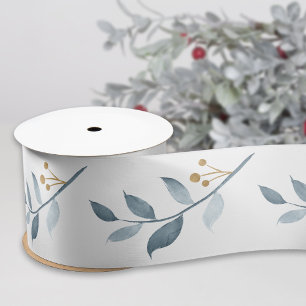 Ruban En Satin Elégante aquarelle bleu vert