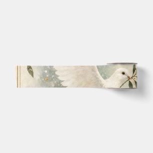 Ruban En Satin Élégante colombe de Noël, Paix sur Terre style bla