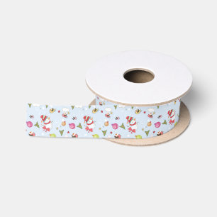 Ruban En Satin Éléments de Noël Motif Bonhomme de Neige