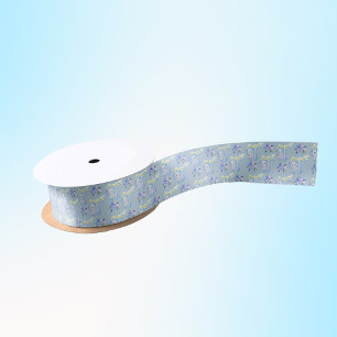 Ruban En Satin Elephant Bébé avec Dove Croix Joyeux Baptême