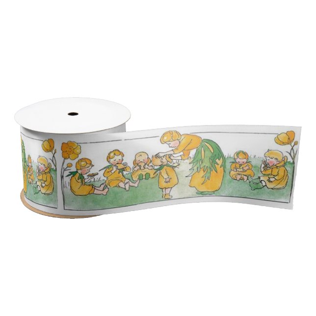 Ruban En Satin Elsa Beskow Fleur Whimsical Mère et enfants (Bobine)