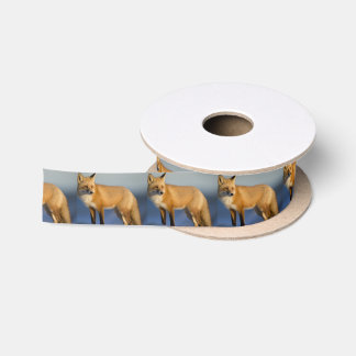 Ruban En Satin Emballage cadeau de Fox, renard d'hiver