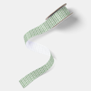 Ruban En Satin Emballage cadeau de Noël avec zigzag blanc vert sa