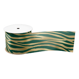 Ruban En Satin Emerald et Gold Safari Series Design 4