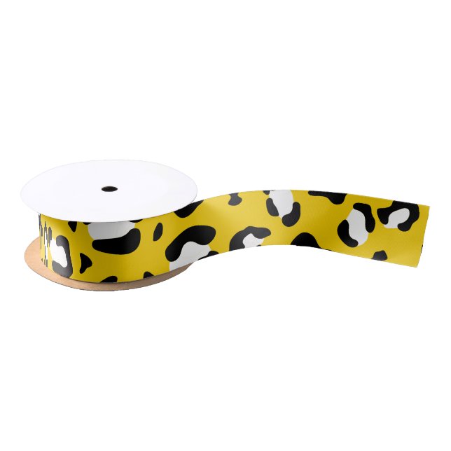 Ruban En Satin Empreinte de léopard, Spots de léopard, Leopard Ja (Bobine)