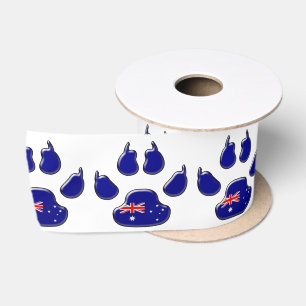 Ruban En Satin Empreinte de patte australien de chien