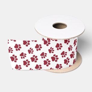 Ruban En Satin Empreintes de pattes mignons de chien pour les