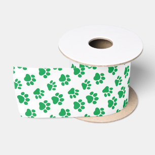 Ruban En Satin Empreintes de pattes mignons de chien pour les