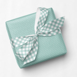 Ruban En Satin En vichy classique mignon chèque turquoise cadeau