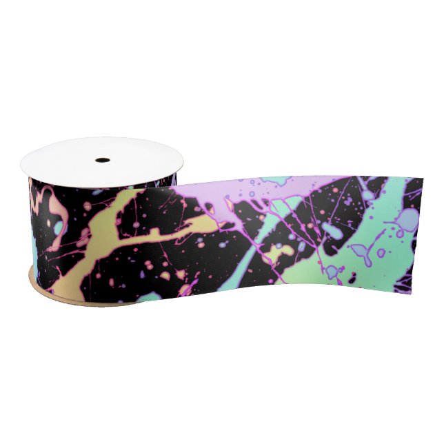 Ruban En Satin encre arc-en-ciel extrême : (Bobine)