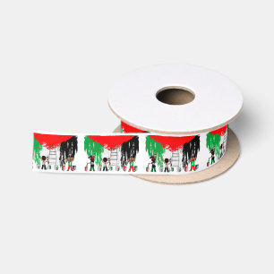 Ruban En Satin Enfants de Gaza peignant le drapeau de la Palestin