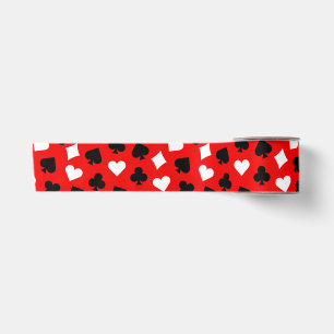 Ruban En Satin Enseignes de cartes de casino noir rouge et blanc