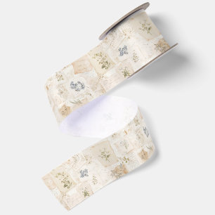 Ruban En Satin Enveloppe cœur floral mariage bleu clair à la fran