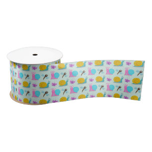 Ruban En Satin Escargots, papillons et libellules