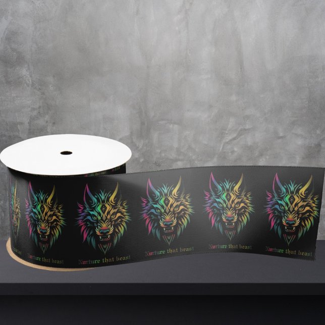 Ruban En Satin Esprit loup fenrir loups visage envelopper cadeau (Créateur téléchargé)